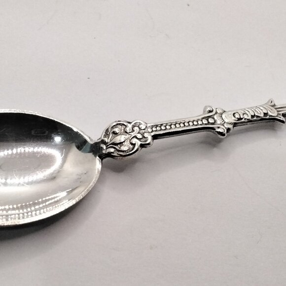 Grande Prairie Alberta Spoon with Trumpeter Swan Embossed Finial Canada Souvenir - Picture 6 of 6